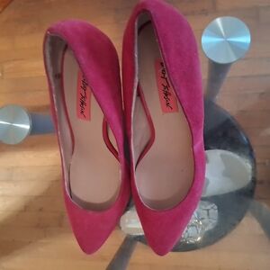 Betsey Johnson Pink Suede Heels